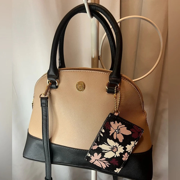 Anne Klein Triple Compartment Dome Satchel With Card Case - Picture 1 of 15